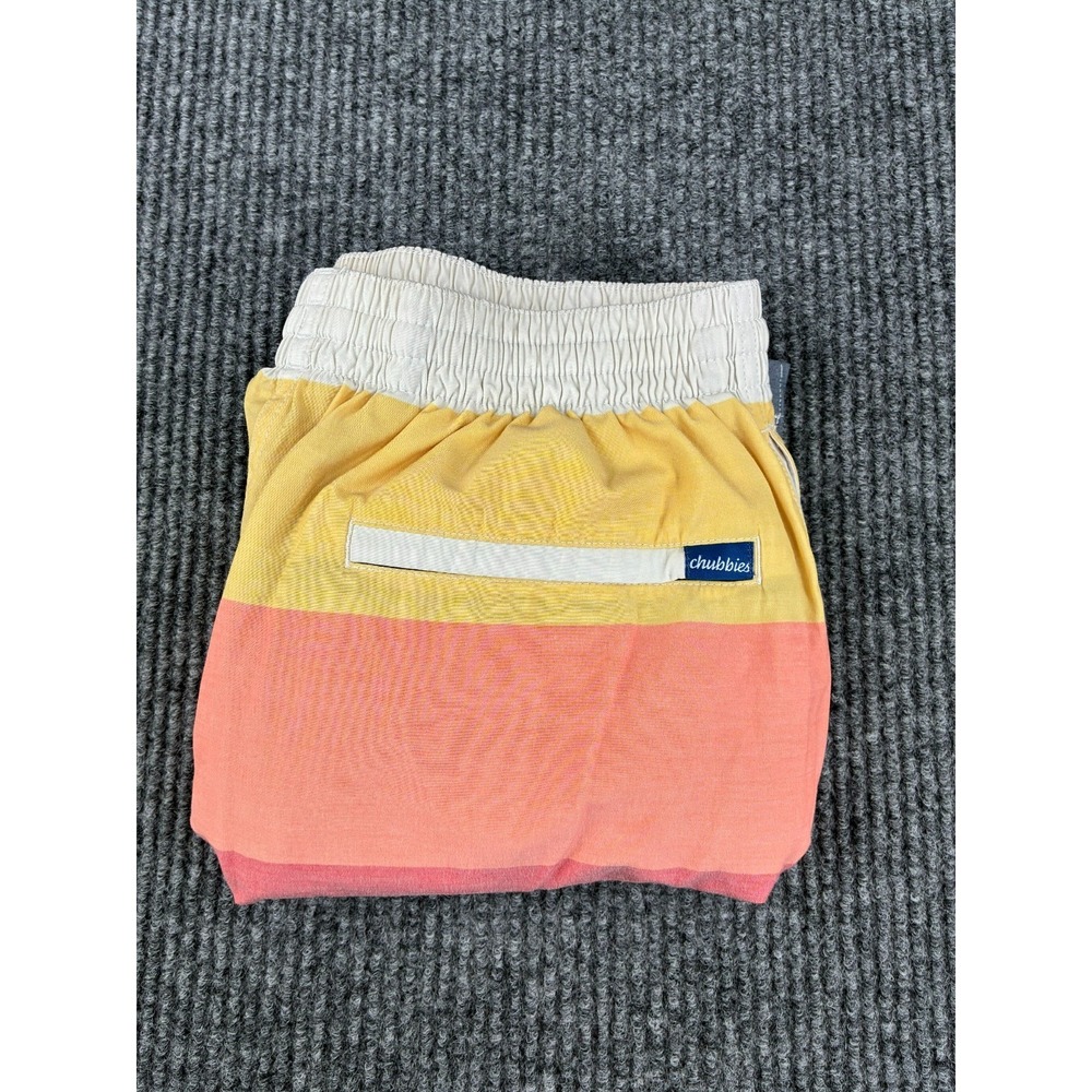 Chubbies Swim Trunk Shorts Men's Medium Block Color Yellow Lined 7 Inseam Board